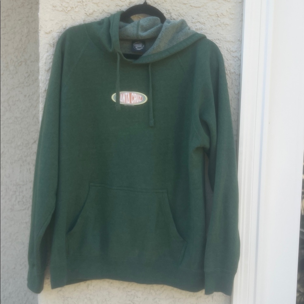 Santa Cruz Skateboards Green Graphic Hoodie Sweatshirt Size M
